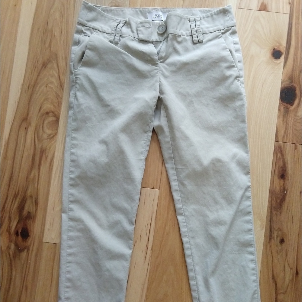 Ann taylor loft marisa ankle khaki dress pants 0